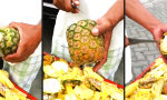 So schneidet man eine Ananas auf 