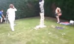 Jenga Standup im Garten