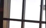 Fensterputzer im Wind