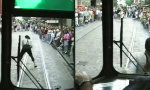Lustiges Video - Straßenbahn trifft Pantomimen