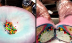 Lustiges Video : Zuckerwatte-Eiscreme-Süßigkeiten-Burrito